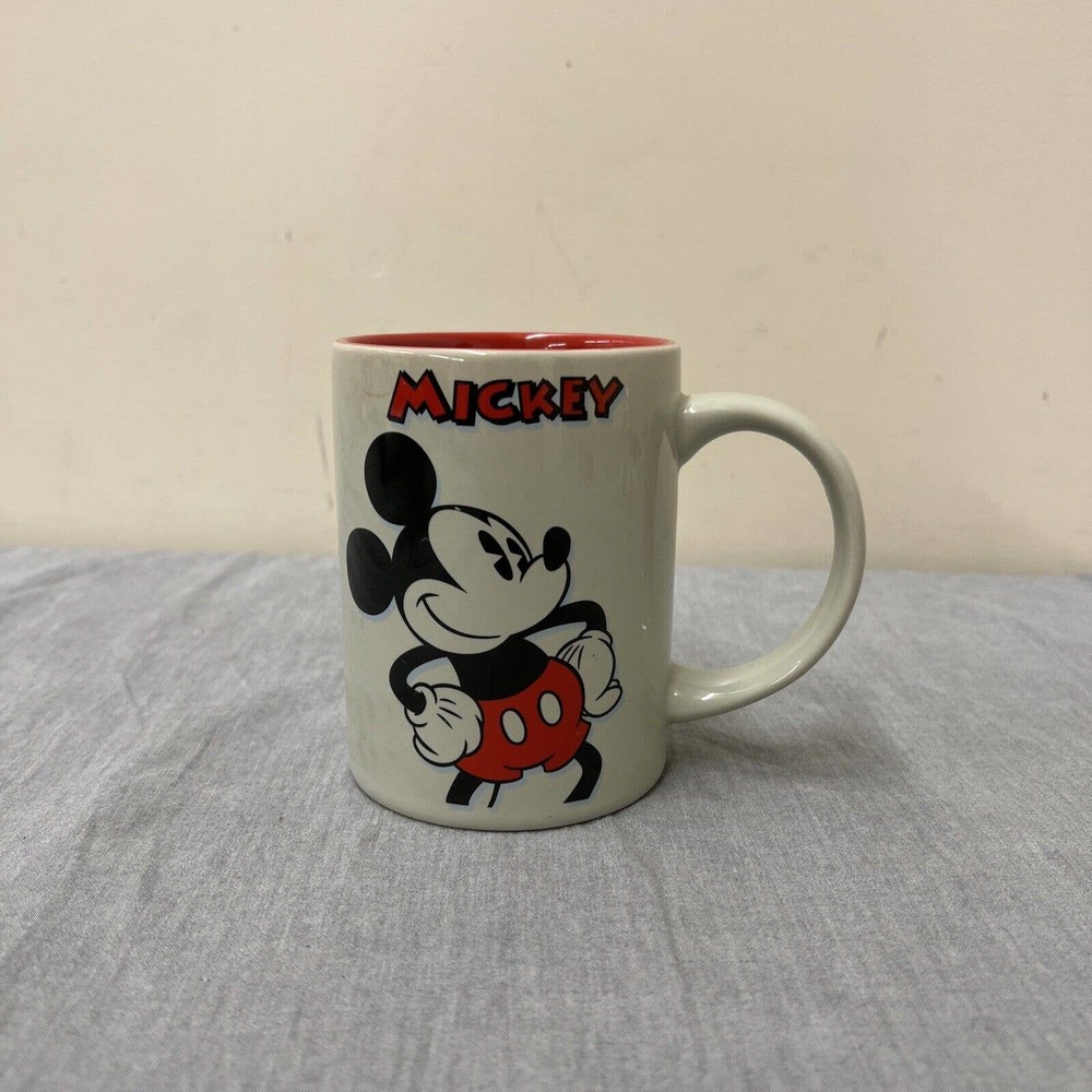 Disney Mickey Mouse Mug Jerry Leigh Grey & Red Free Shipping Benefits Charity